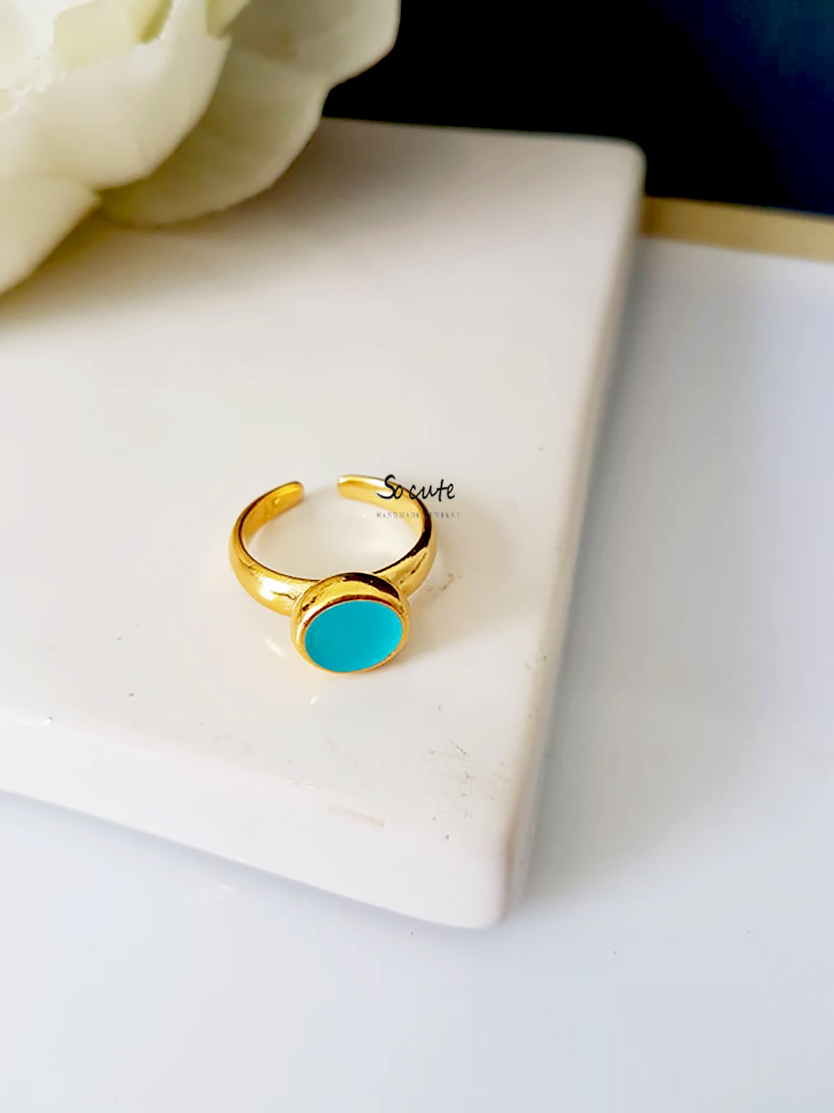 Ring with enamel seal 8mm in a package of 3 pieces