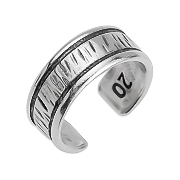 Ring with flat bar with scratches, package of 3 pieces
