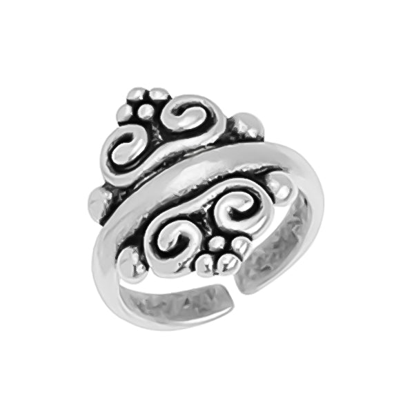 Ethnic ring with double snail pattern, pack of 3 pieces