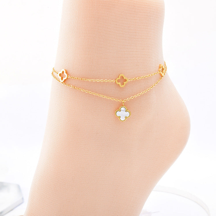 Ankle bracelet with flowers, pack of 1 piece
