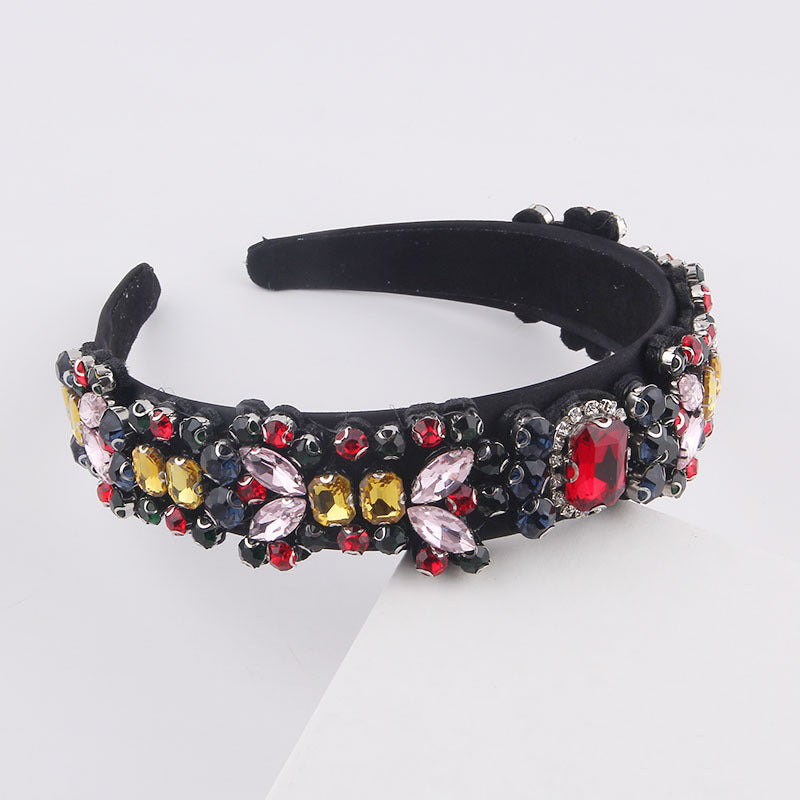 Baroque headband with rhinestones and crystals, pack of 1 piece