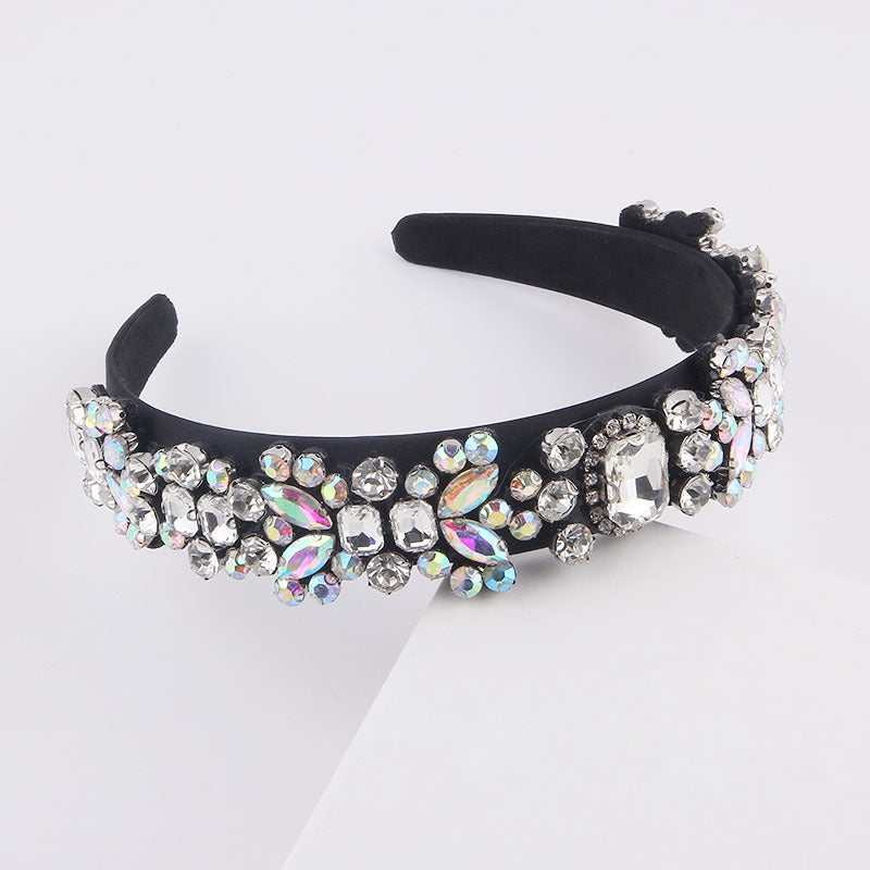 Baroque headband with rhinestones and crystals, pack of 1 piece