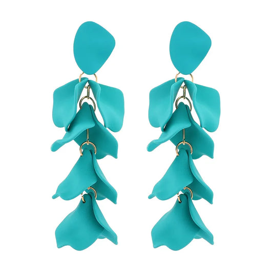 Petal Acrylic Stoving Varnish Women'S Drop Earrings