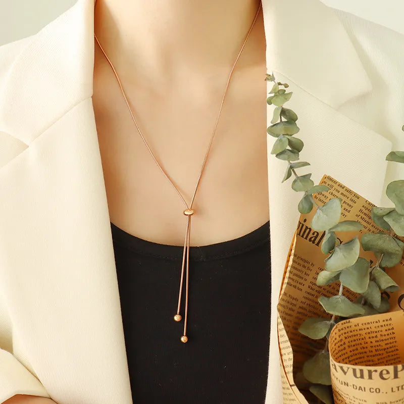 Simple Style Solid Color Titanium Steel Bracelets Necklace