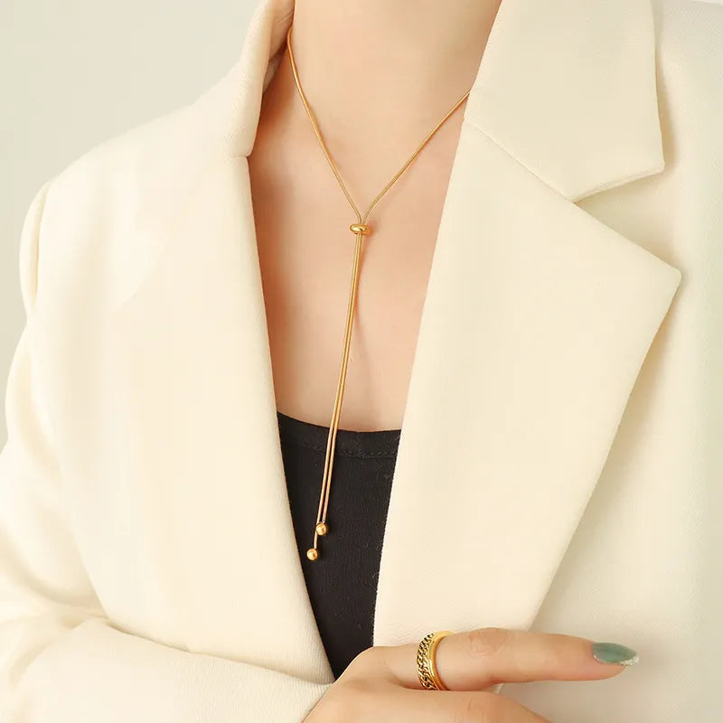 Simple Style Solid Color Titanium Steel Bracelets Necklace