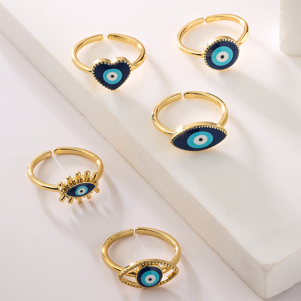 Evil eye ring, 5 styles