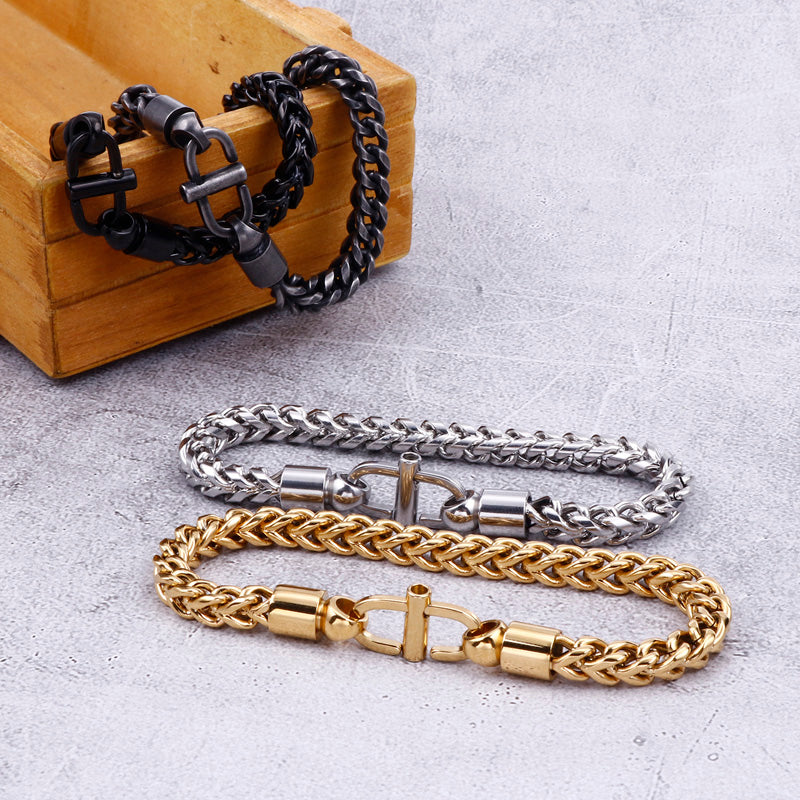 Men fashion titanium steel chain bracelet