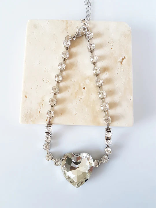 Alexa crystal heart necklace