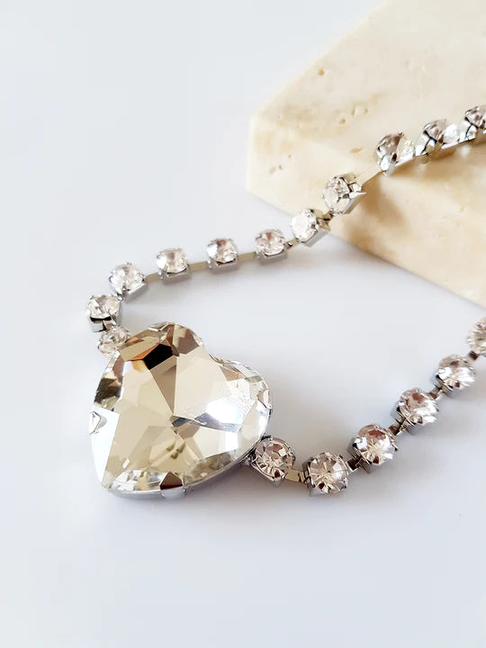 Alexa crystal heart necklace