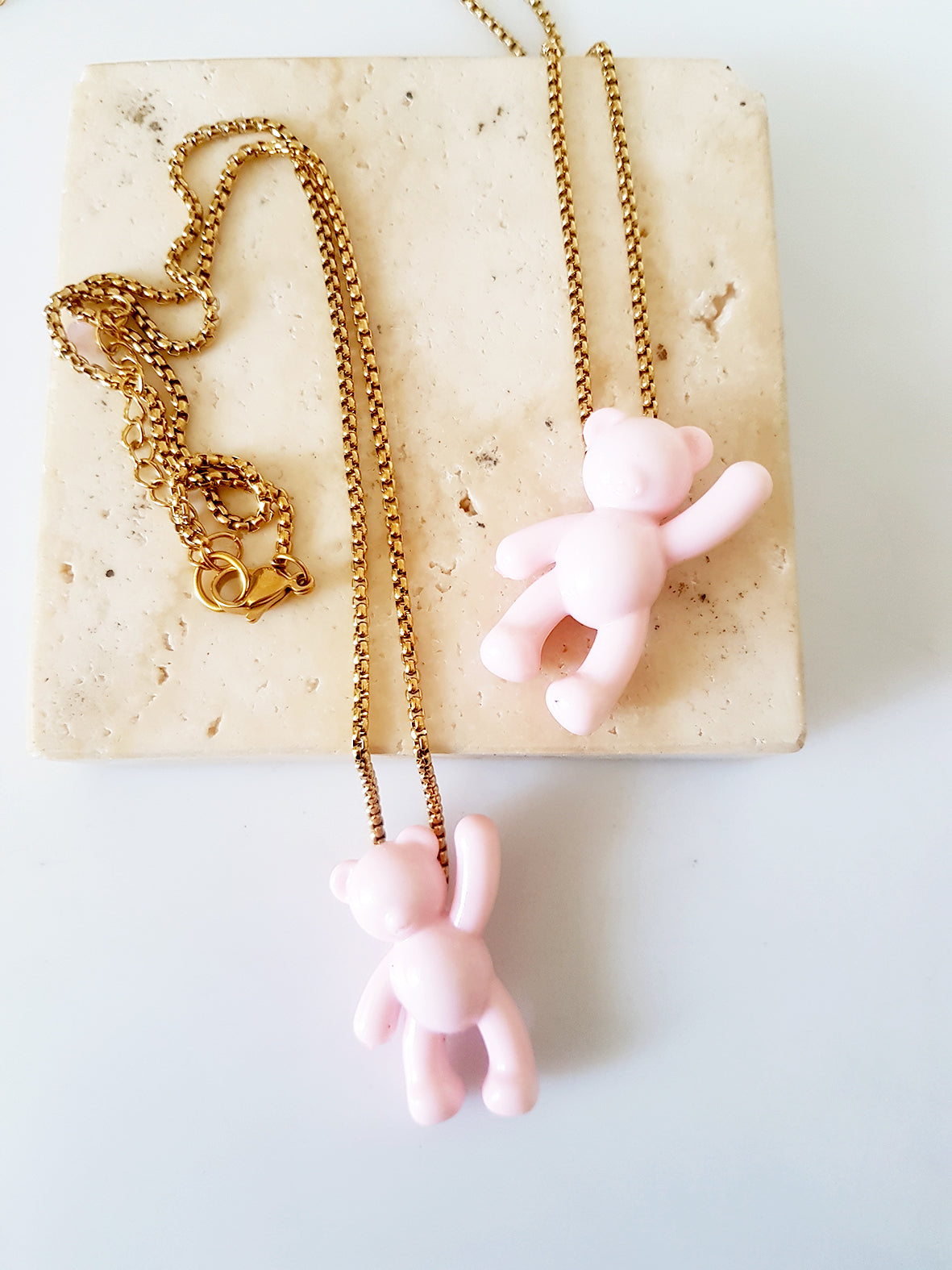 Pink Teddy Bear necklace