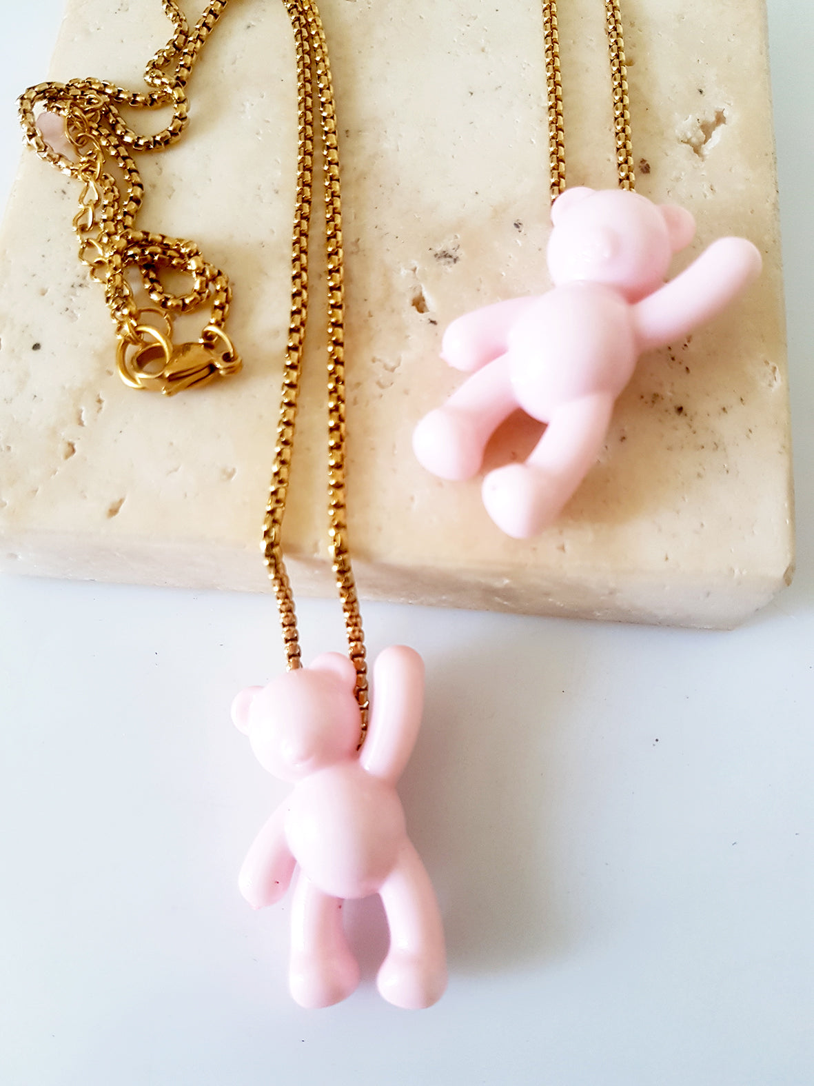 Pink Teddy Bear necklace