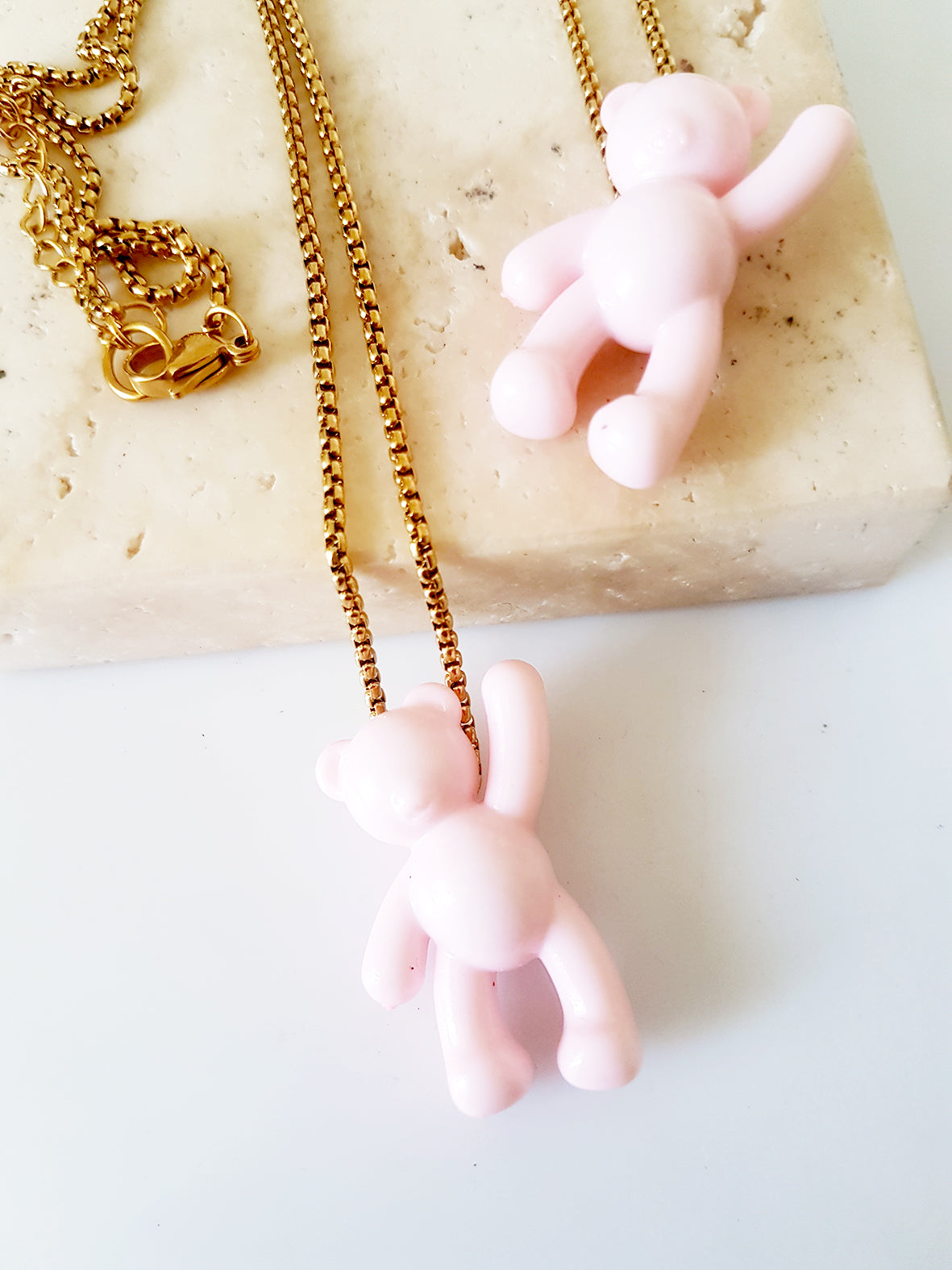 Pink Teddy Bear necklace