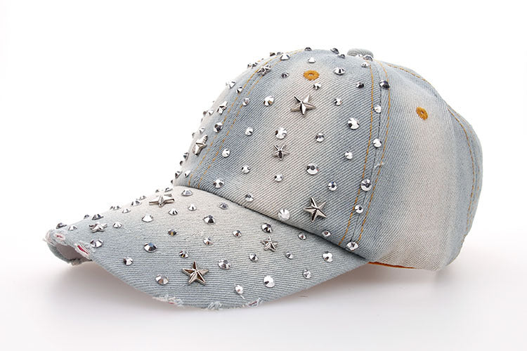 Jean hat with stars, pack of 1 piece