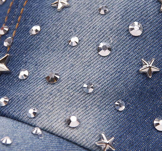 Jean hat with stars, pack of 1 piece