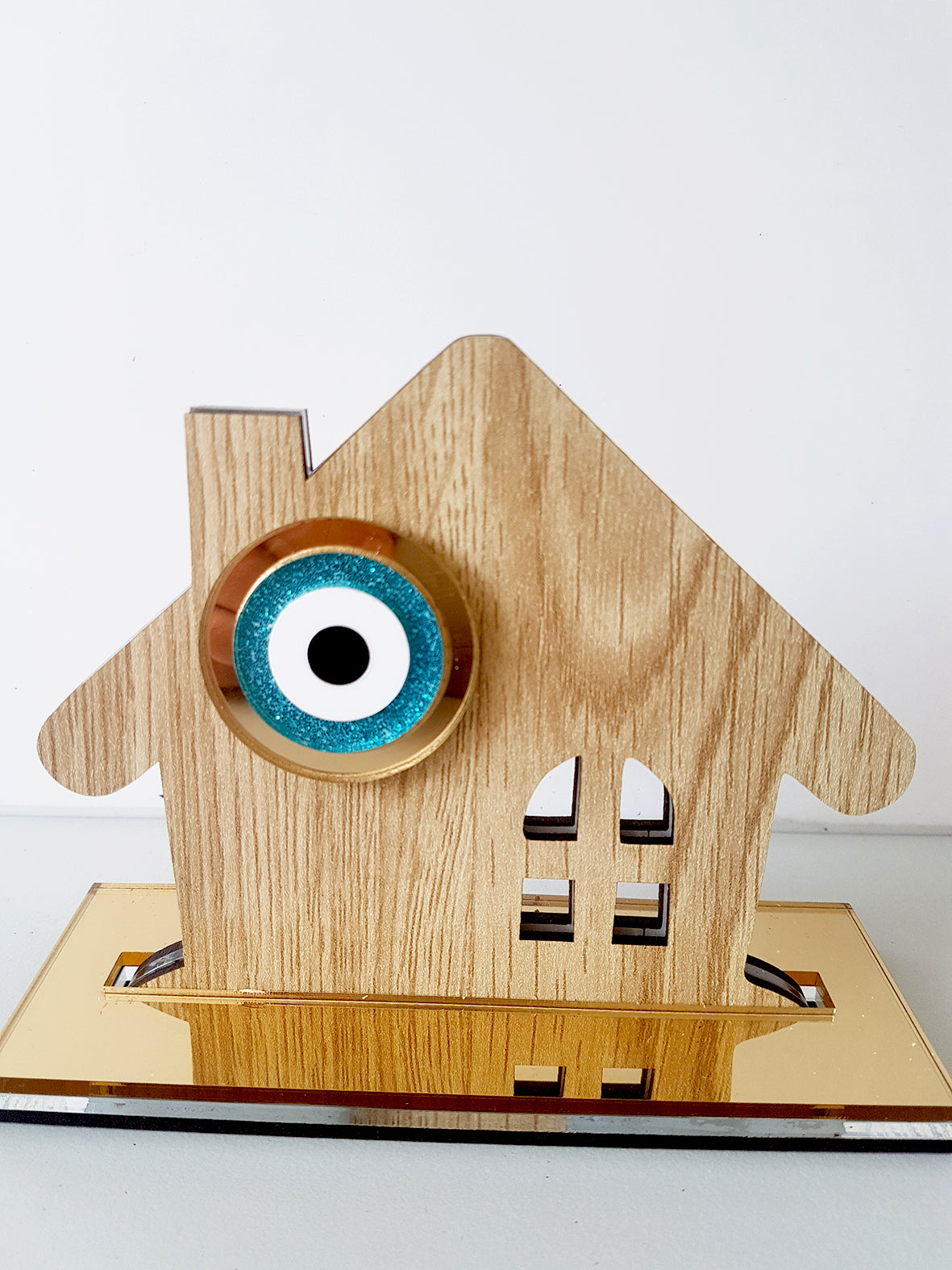 House shaped table charm with evil eye - SoCuteb2b