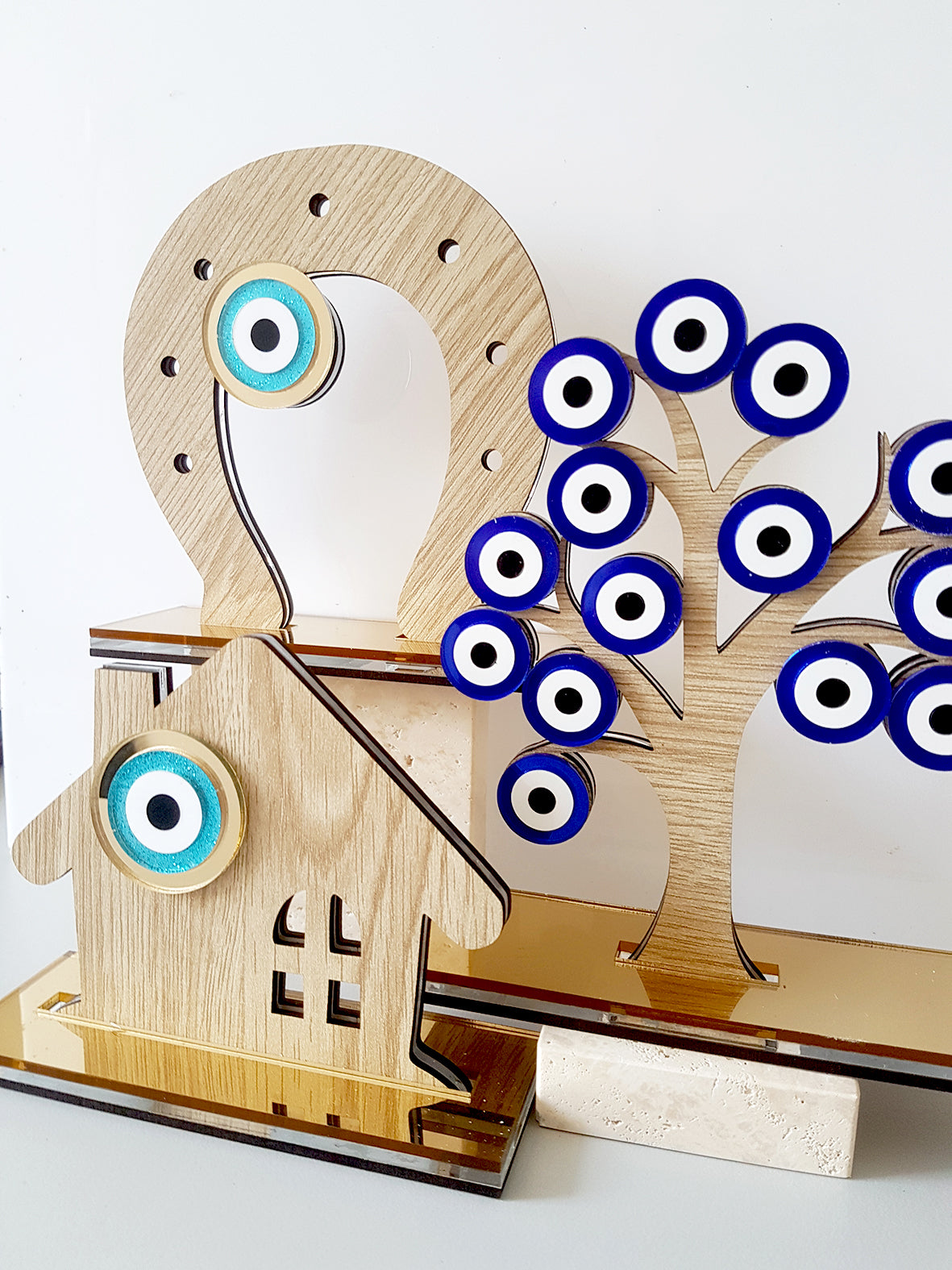 House shaped table charm with evil eye - SoCuteb2b