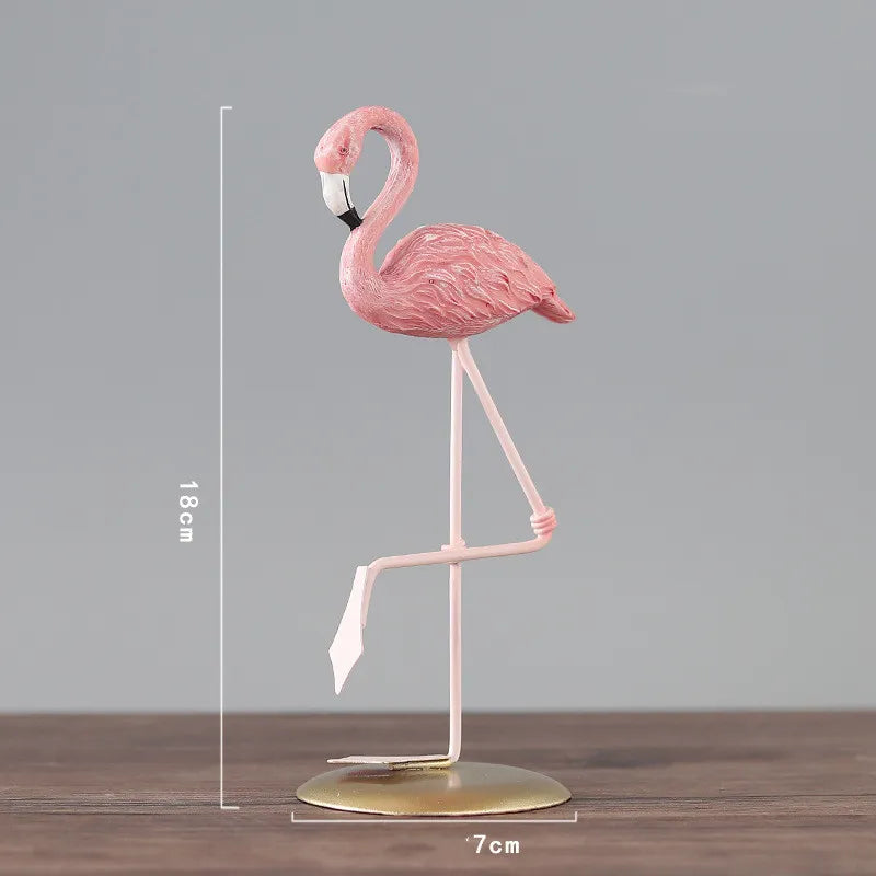 Creative Flamingo Cartoon Resin Home Living Room Decorations