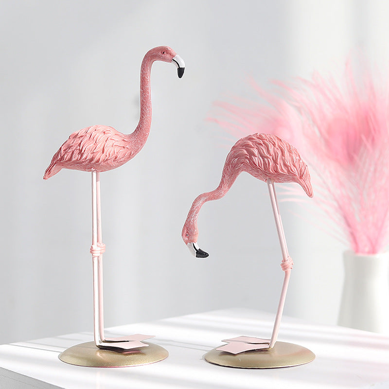 Creative Flamingo Cartoon Resin Home Living Room Decorations