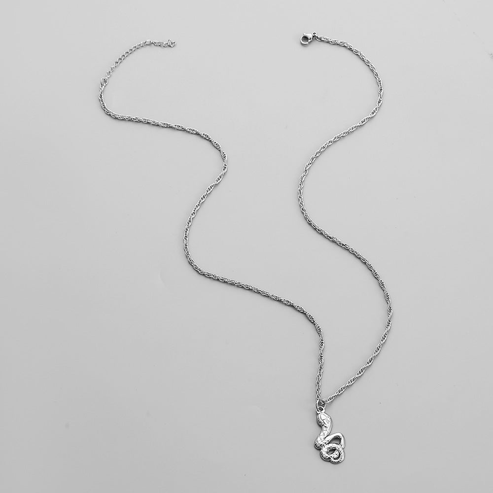 Ατσάλινο ανδρικό κολιέ Φίδι, σε συσκευασία 2 τεμαχίων