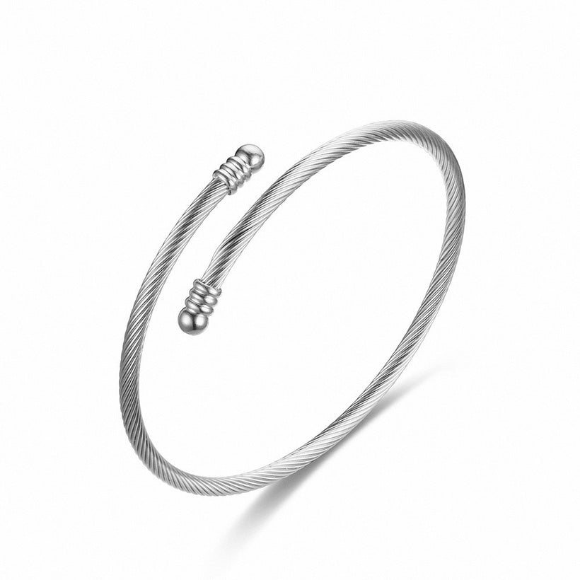 Round Head Arc Stainless Steel Open Unisex Bracelet - SoCuteb2b