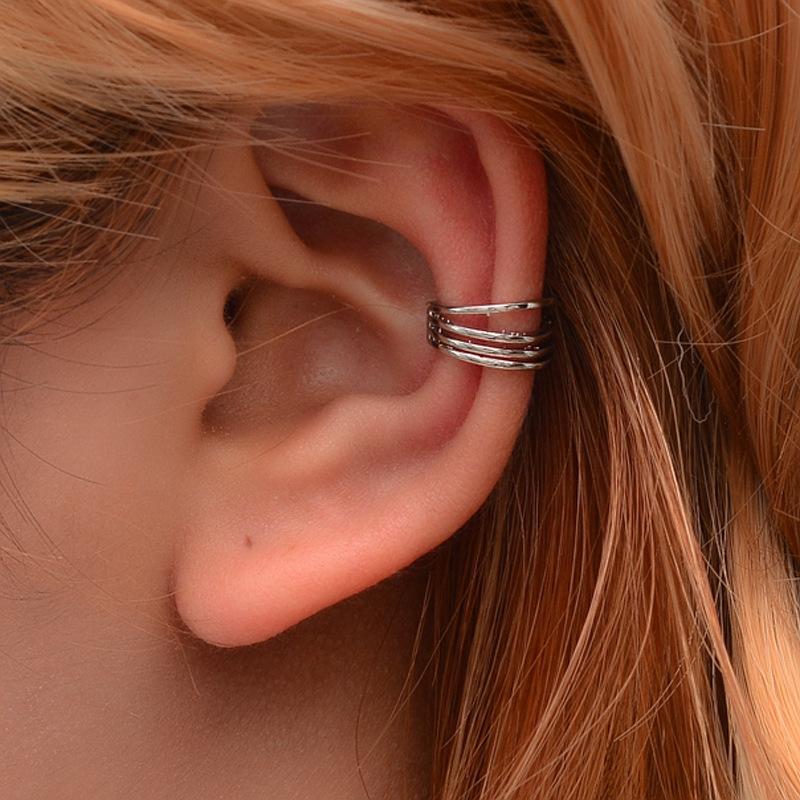 Simple cuff copper clip earrings 1 piece