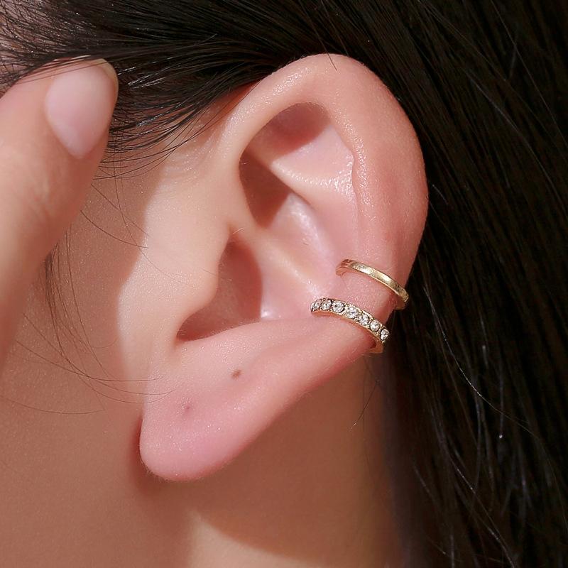 Simple cuff copper ear-shaped clip earrings 1 piece