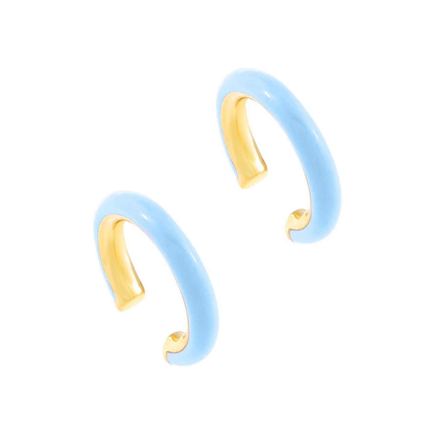 Simple solid color C-shape copper ear clip 1 piece