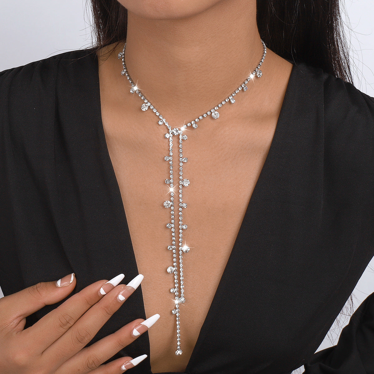 Fashion Geometric Alloy Plating Rhinestones Womens Pendant Necklace